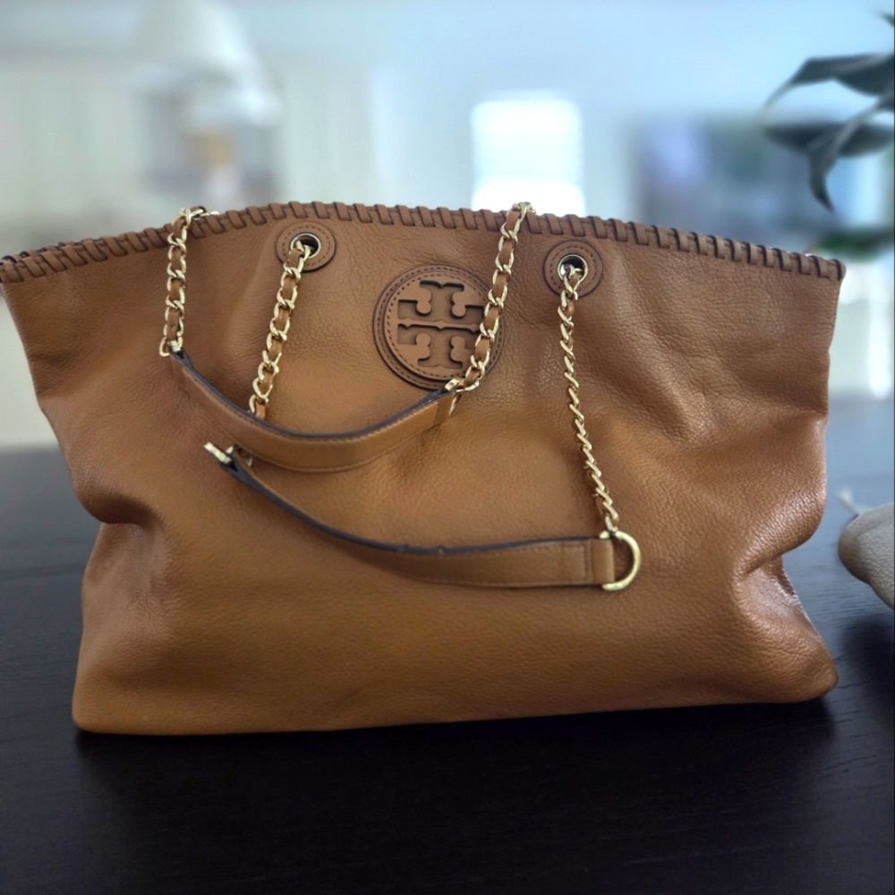 Tory Burch Brown Leather Tote Bag